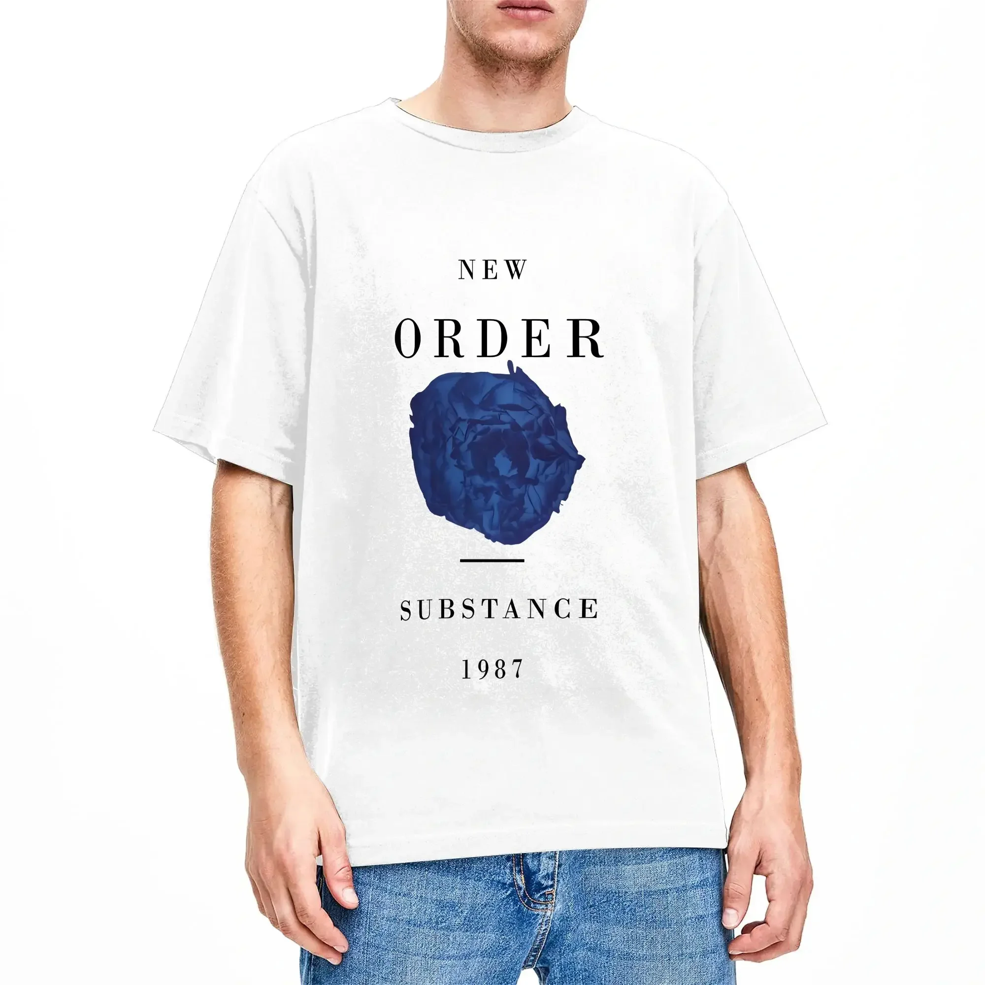 Awesome Band New Order T-Shirt for Men Round Collar Pure Cotton T Shirt  Short Sleeve Tees Plus Size Tops