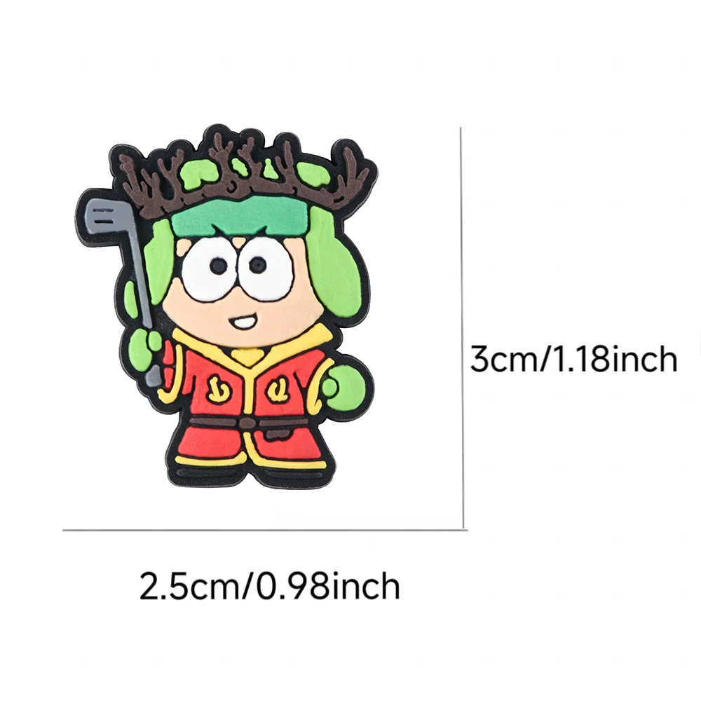 New 20pcs Cute South Cartoon Park Series PVC Boys Girls Shoe Accessories Detachable Waterproof DIY Creative Shoe Decorations