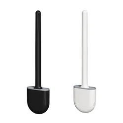 1pcsWall Mounted Toilet Brush Silicone Flat Brush Head Toilet Brush Cleaner Brush Set Toilet Cleaning Brush Bathroom