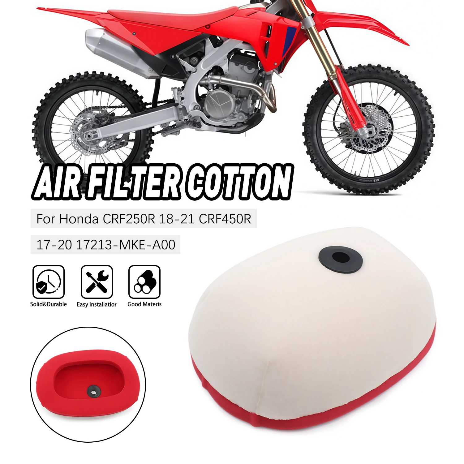 

Air Filter Cleaner Dust-Proof Dual Foam Layer Sponge Air Filter Foam For HONDA CRF250R CRF450R CRF250 450 Motorcycle Accessories
