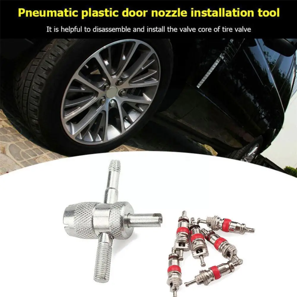 4-in-1 Tire Valve Stem Removal Tool Valve Stem Puller Tire Repair Tool Valve Core Removal Tool Tire Cleaning Tool For Car B H8I5