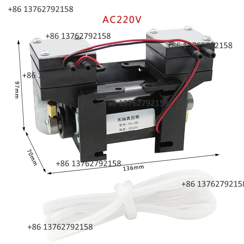 12V/220V Double Head Diaphragm Vacuum Pump Mute Positive Negative Pressure Micro Air Pump For  Instrument