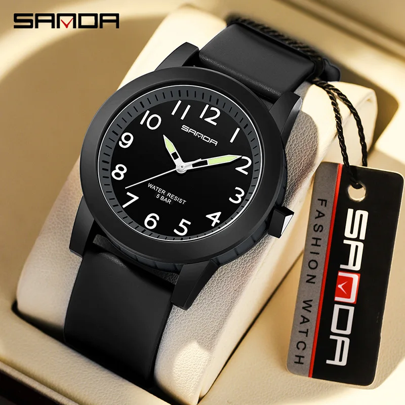 SANDA Fashion Trendy Couple Watch Men's and Women's Waterproof Electronic Quartz Watch Simple and Personalized Children's Watch