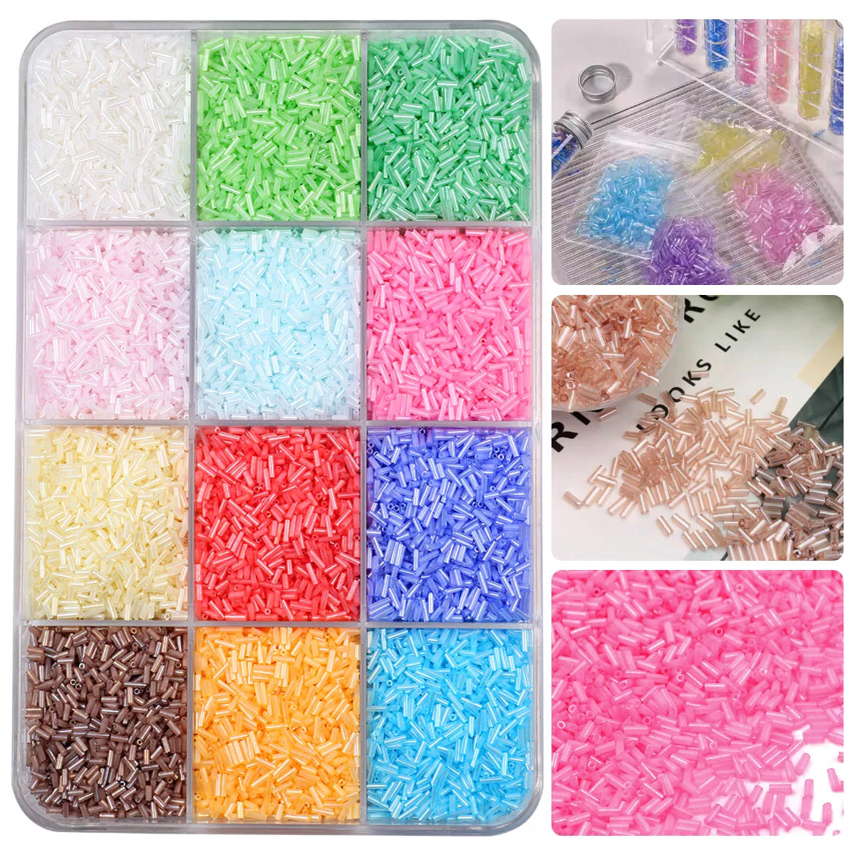 4/6mm Multi-farbe Lange Zylinder Kristall Rohr Perle Glas Spacer Lose Perlen Für Schmuck Machen Armband ohrringe DIY Zubehör