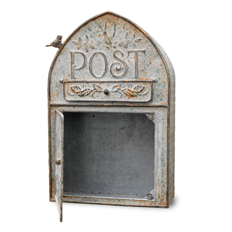 Metal Mailbox Butizone Storage Mail Box for Leaving Message Farmhouse Post Decoration Crafts Outdoor Letter Box