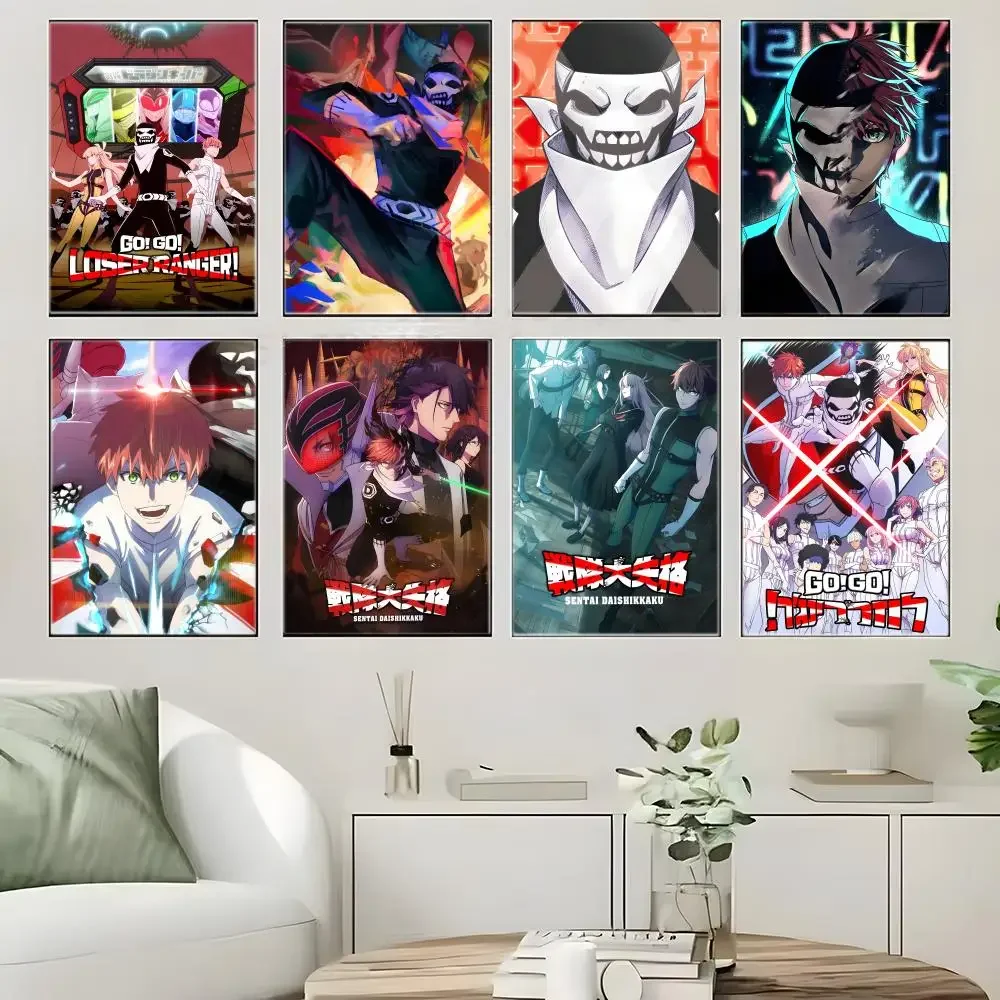 Dark Humor Anime G-Go Go Loser Ranger Poster Self-adhesive Art Waterproof Paper Sticker Coffee House Bar Room Wall Decor