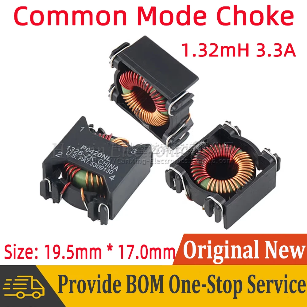 2pcs P0420NLT SMT Common Mode Choke Coil Inductor Filter Inductance 1.32MH 3.3A Switching Power Supply DC Converter