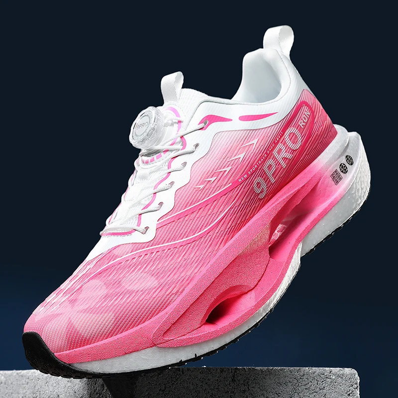 أحذية الجري ماراثون لوحة كربون وسادة هوائية للرجال رياضية قابلة للتنفس خفيفة الوزن للنساء أحذية رياضية مريحة مضادة للانزلاق