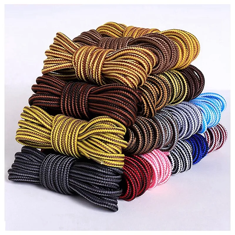 1Pair Striped Double Color Shoe laces Boots Outdoor Sport ShoeLaces Cotton Round Shoelace 18 Colors Length 70CM 90CM 120CM 150CM