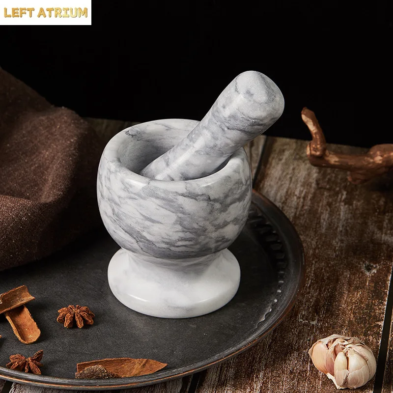 European natural marble pestle salt pepper pill grinder garlic puree grinding bowl mortar and pestle spice grinder grinder weed