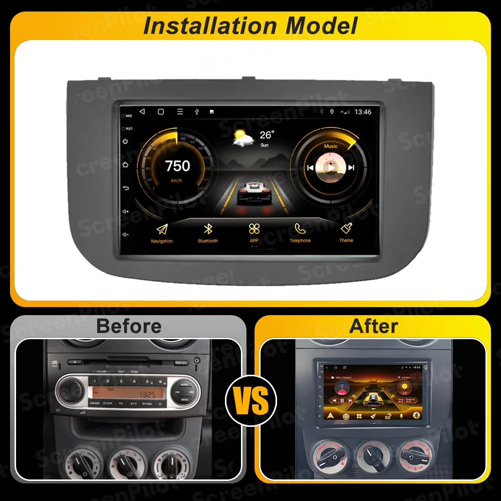 Android 16 For MITSUBISHI COLT Z30Z30GZ3BZ3V 2007-2012 Car Radio 2 din Multimedia Video Player Carplay Bluetooth 8 Core 5G RDS