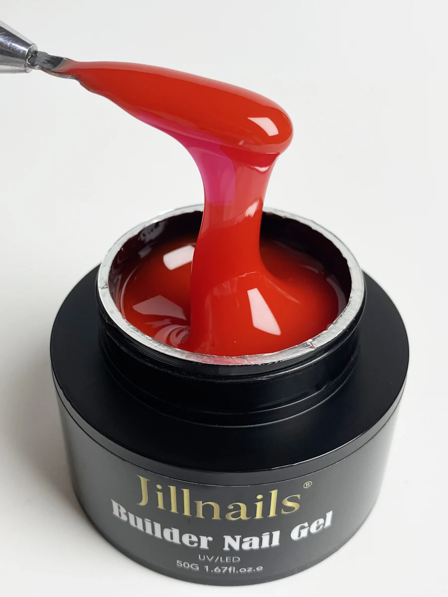 Jillnails Gel Builder 2-teiliges Set Kit Milchrosa Rot Burgund Builder Nagelgel 50g Nagelverlängerung Neujahr Weihnachten