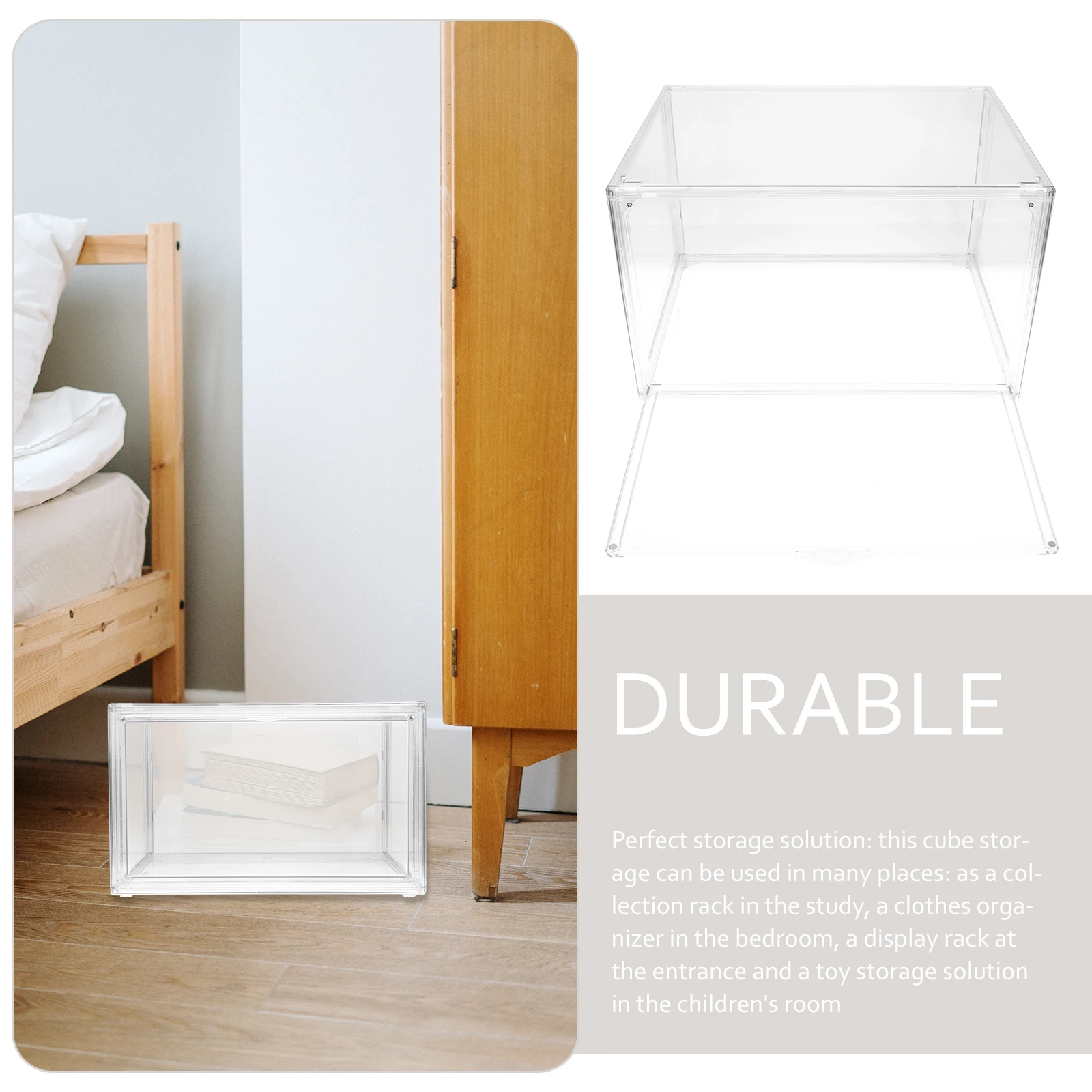 Clear Desktop Book Storage Organizer Stackable Acrylic Bookshelf Multi-Purpose For Classroom Office