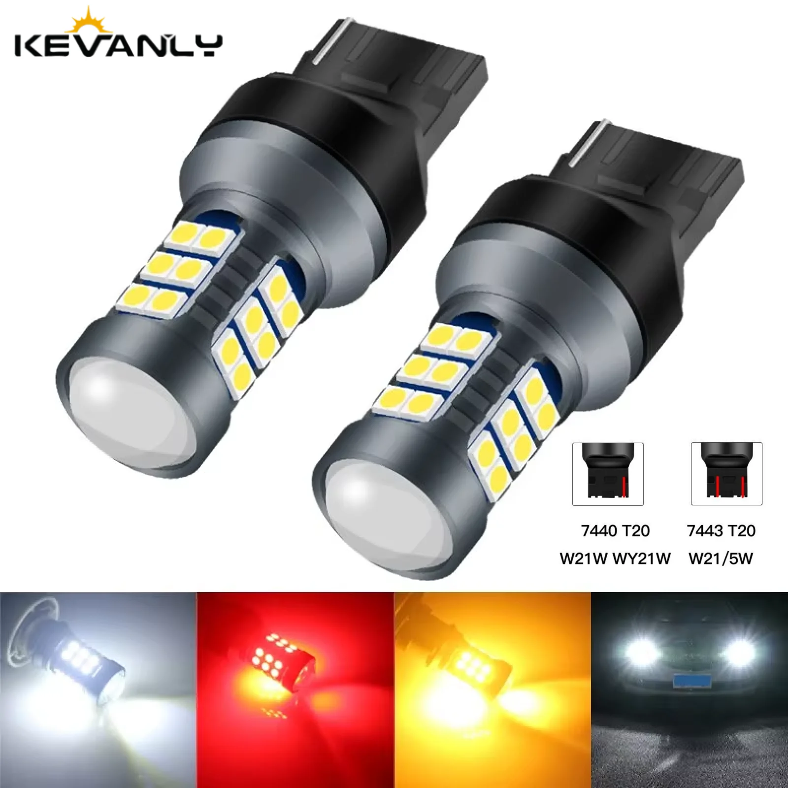 2pcs T20 LED 7440 7443 Led WY21W W21W Led Bulbs Car Signal Lamp T20 3030SMD Backup Reversing Light Super Bright