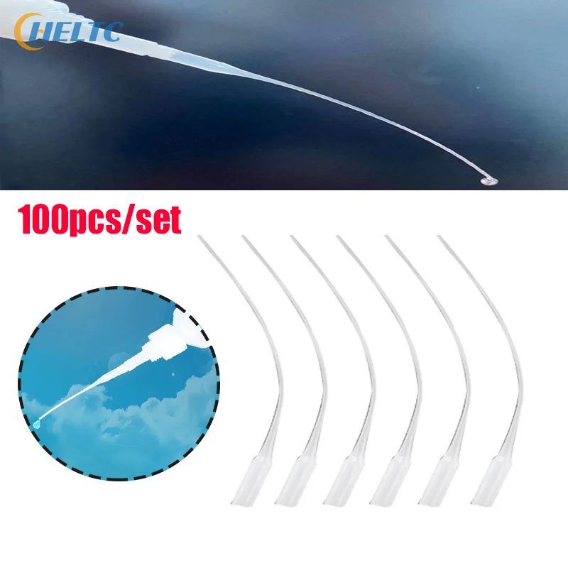 100pcs/set  Dispensing dropper Glue Tips Plastic Glue Micro-Tips Glue Extender Precision CA Glue Applicator Dispensing dropper