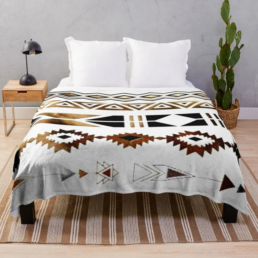 

Tribal Aztec Gold and Black Design Throw Blanket Stuffeds Hair Blankets
