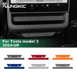 KUNGKIC Italian Top Suede Rear Air Outlet Trim Panel Stickers for Tesla Model 3 Highland 2024-Up Decor Car Interior Accessories