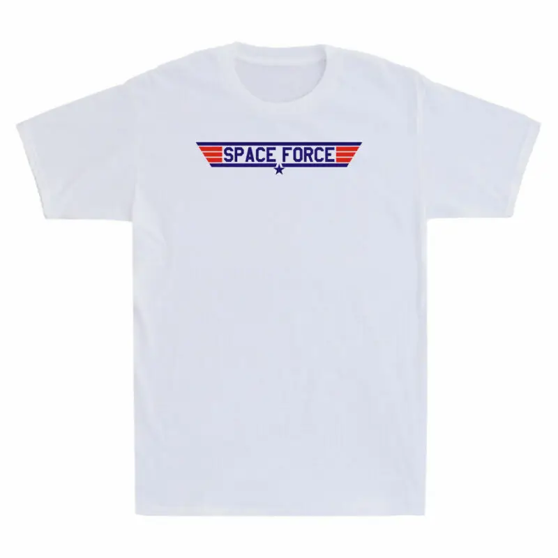 

Space Force Funny Aviation Lover Gift Shirt Cotton T-Shirt Short Sleeve Tee