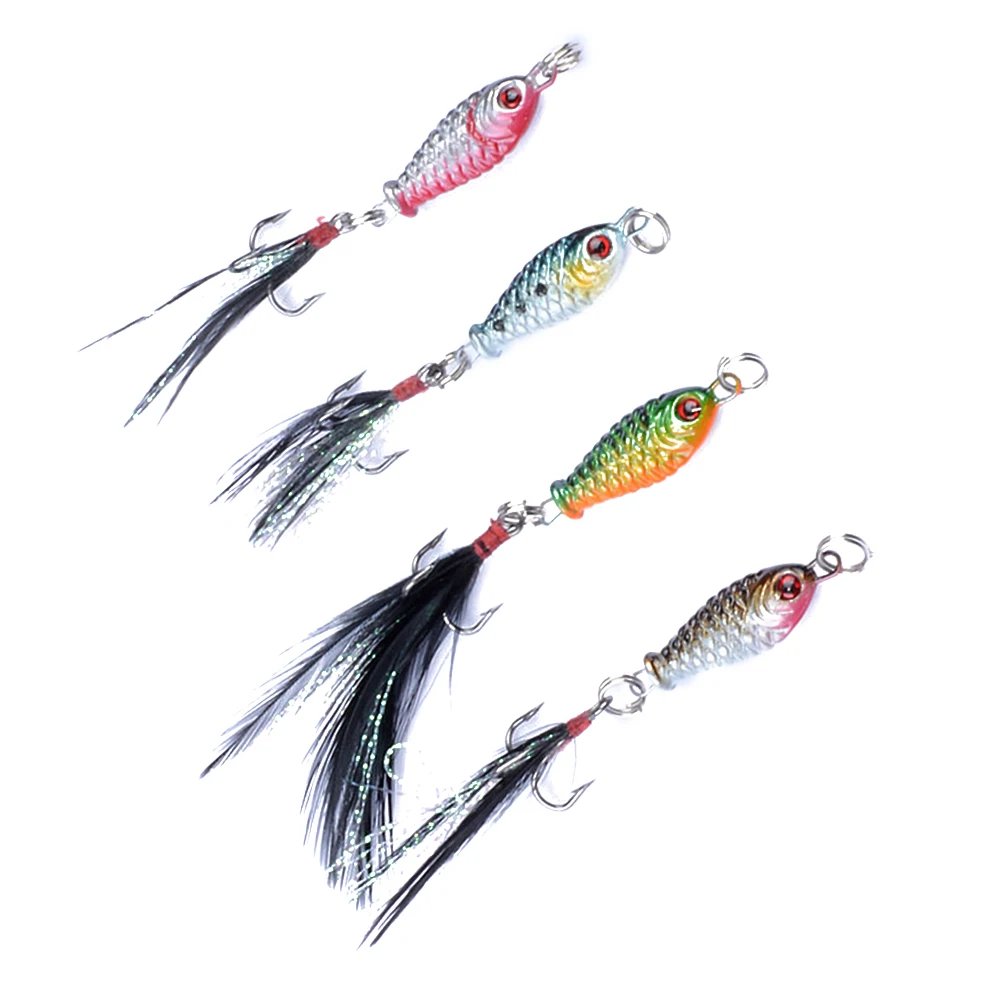 

4 Pcs Lifelike Plastic Fishing Bass Crankbait Kit Saltwater freshwater Fishing Topwater Fishing Tackle Hooks