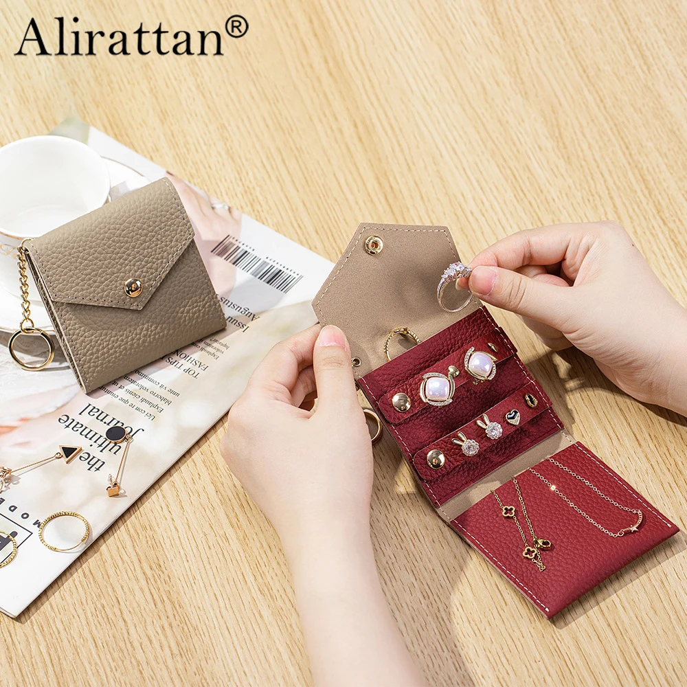

Alirattan 2026, новая кожаная многофункциональная сумка для хранения ювелирных изделий, серьги, кольца, портативная сумка для аксессуаров