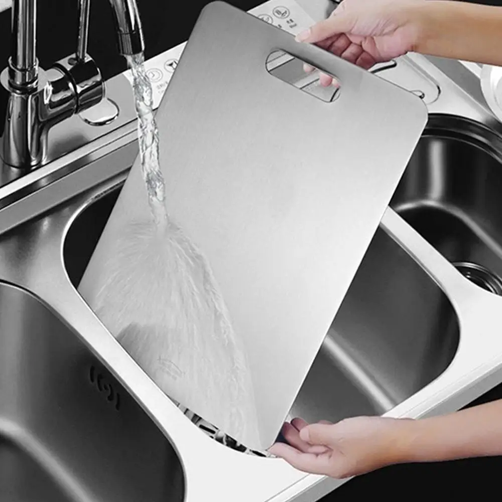 

Stainless Steel Panel and Chopping Board Household Thickened Double Sided Cutting Board Block Kneading Dough Board For Kitchen