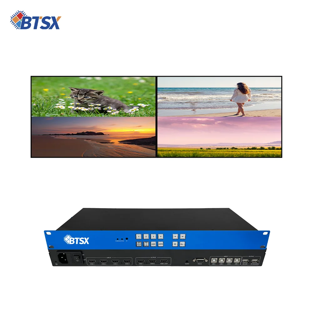 4K60 2.0 مدخلات 3 مخرجات KVM Switch Professional 4K60 لمعالجة الفيديو
