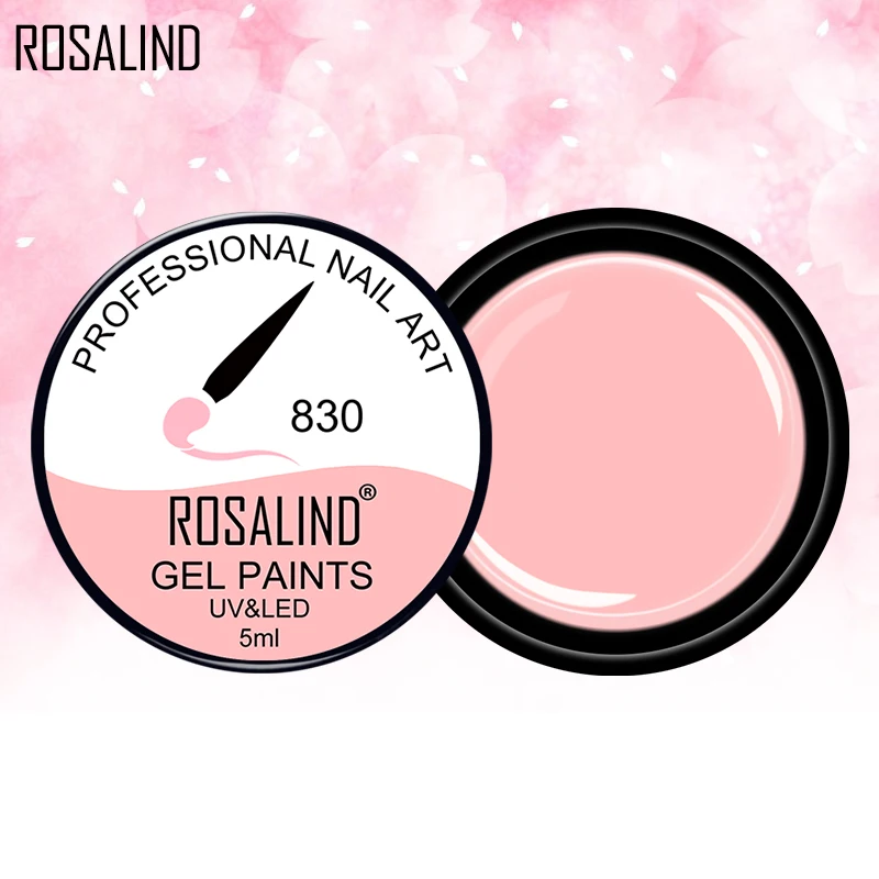 ROSALIND-tarro de pintura en Gel de 5ML, Base semipermanente para remojar, capa superior mate, diseño de pincel para decoración de uñas, curación UV/LED