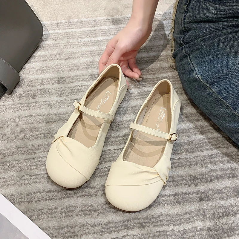 

Women Flats Retro Leather Shoes Flat Heel Square Toe Casual Shoes Mary Janes Spring Autumn Sandals Flattie Fashion Casual New