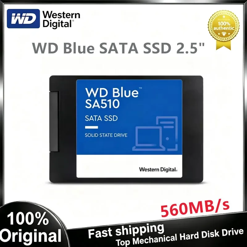 2026 Original WD Blue SA510 500GB 1TB 2TB 4TB SSD SATA 3.0 2.5" Hard Disk Disc Internal Solid State Drive for Laptop Desktop