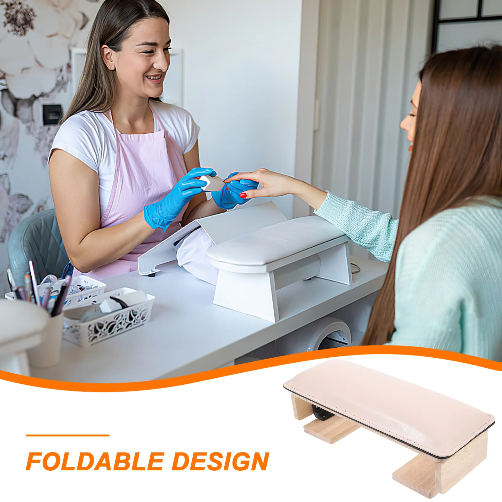 Dubbele opvouwbare nagelarmsteun manicure handkussen comfortabele polssteun nail art rest standaard voor salon en thuisgebruik draagbaar