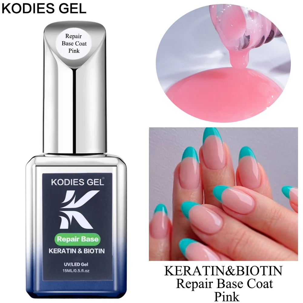 Kodies-ジェルネイルポリッシュリペア,ピンク,ラバーベース,ラッカー,スーパーシャイン,トップコートシーラー,15ml