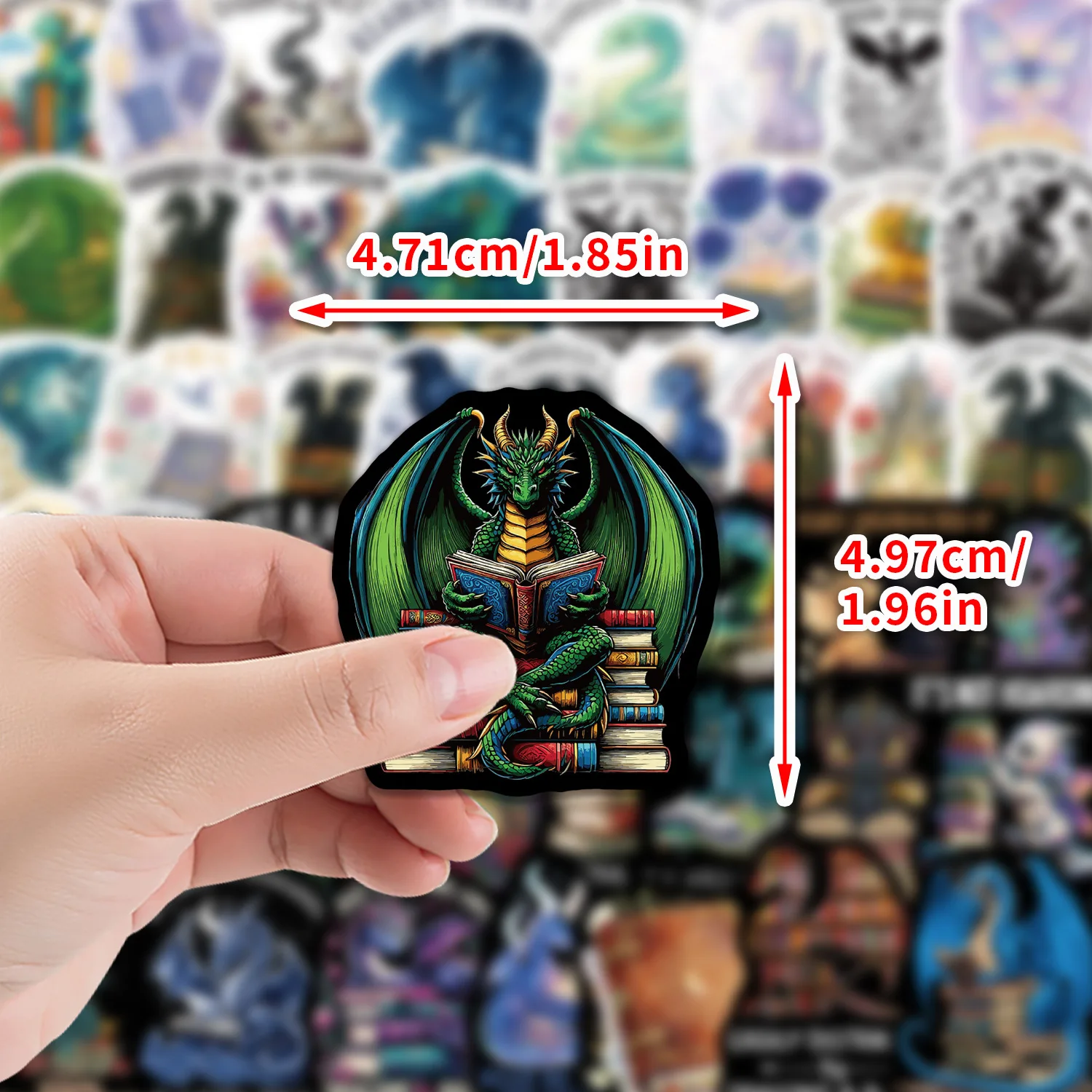 50 PCS Gothic Style Fantasy Book Dreamy Stickers Pack Decorate Skateboard Motorcycle Scrapbook Storage Box Non Repeated Decals