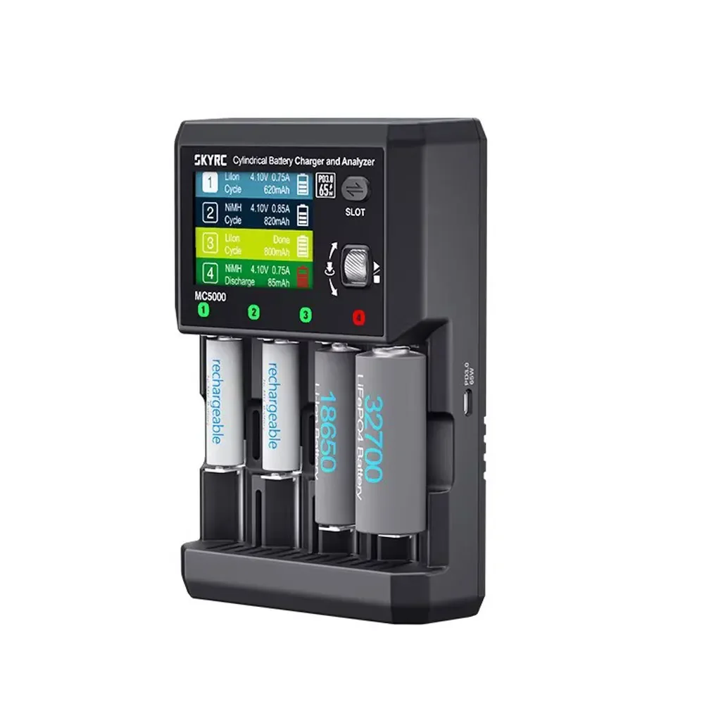 SKYRC MC5000 chargeur de batterie 65W chargeur de batterie cylindrique 2.8 "pour Li-ion HV LiFe NiMH NiCd Eneloop NiZn RAM LTO na-ion RC