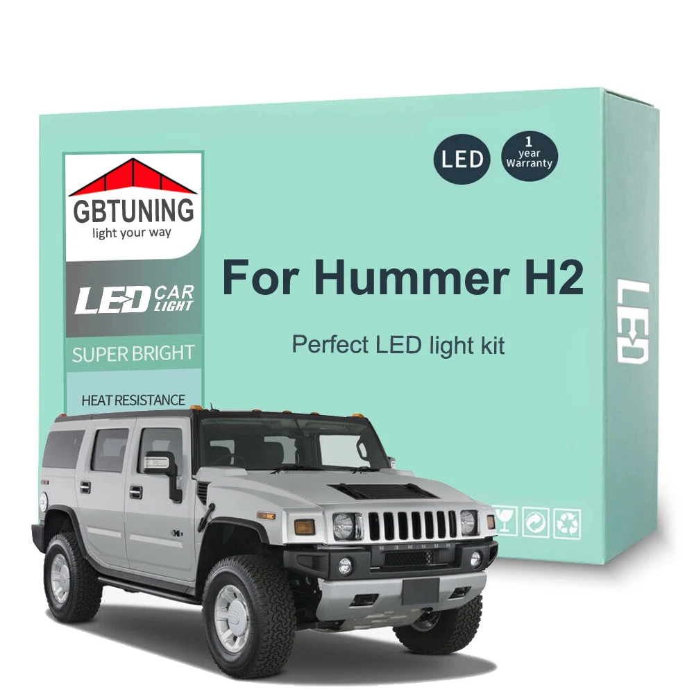 LED Interior Light Bulb Kit For Hummer H2 2003 2004 2005 2006 2007 2008 2009 Car Map Dome Trunk Vehicle Lamp Canbus No Error