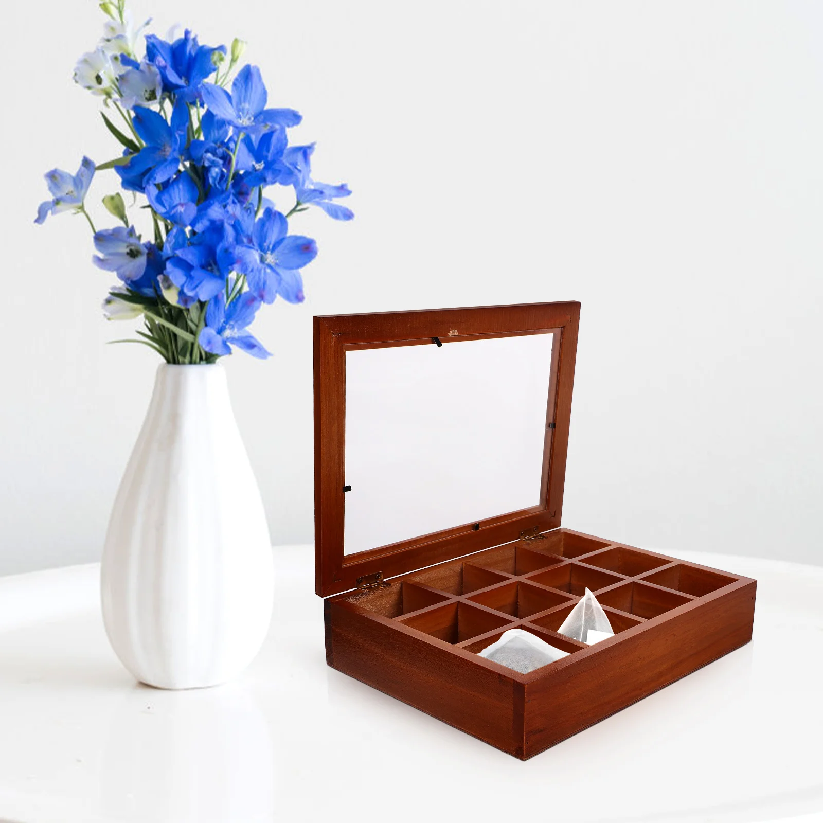 

Decorative Tea Bag Storage Box Trinket Container Coffee Bar Organizer Dispenser for Counter Acrylic