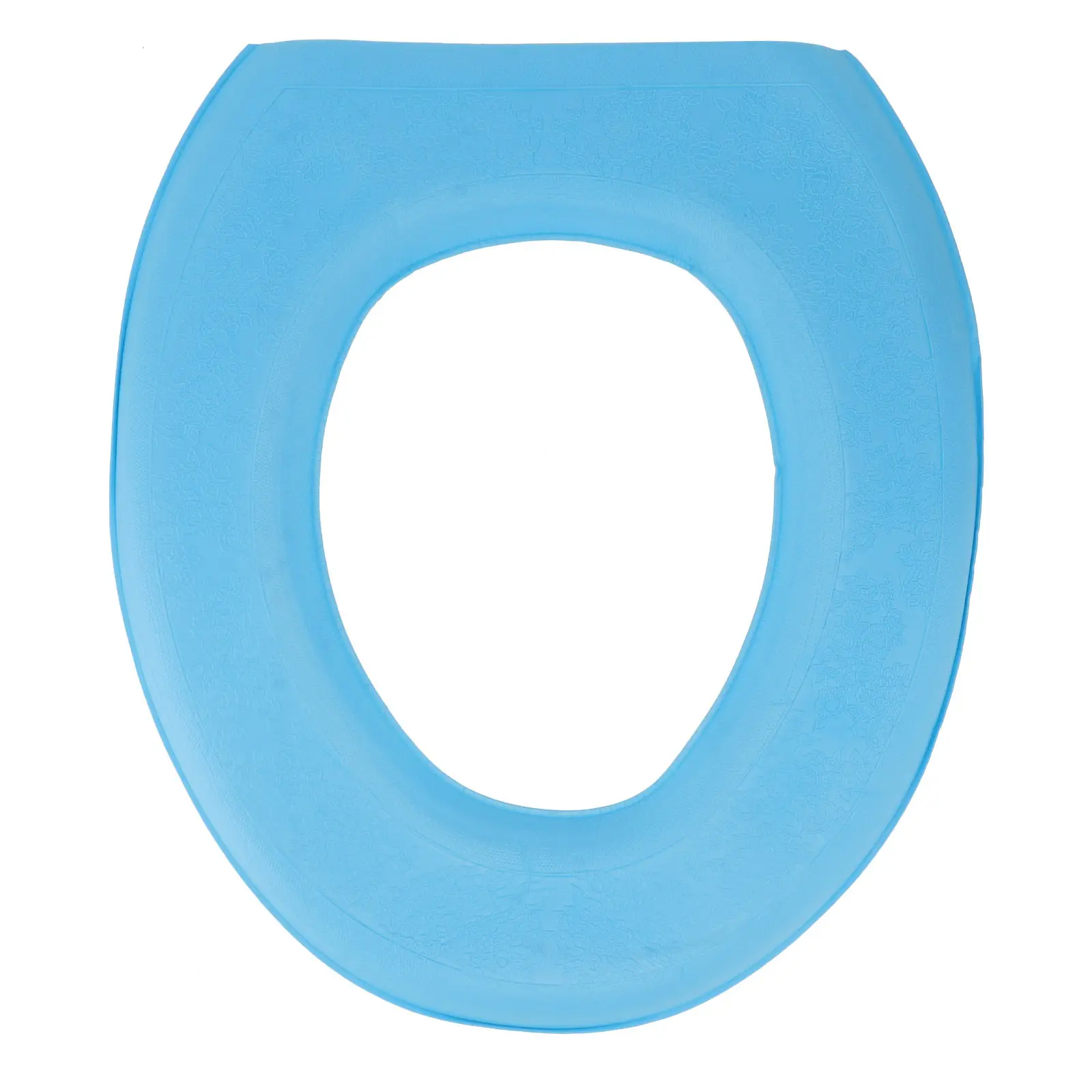 Sky Blue Toilet Seat Cover Cushion Waterproof Eva Soft Thick Warm Non-Fading Shrink-Resistant Easy Install Paste Mat for Winter