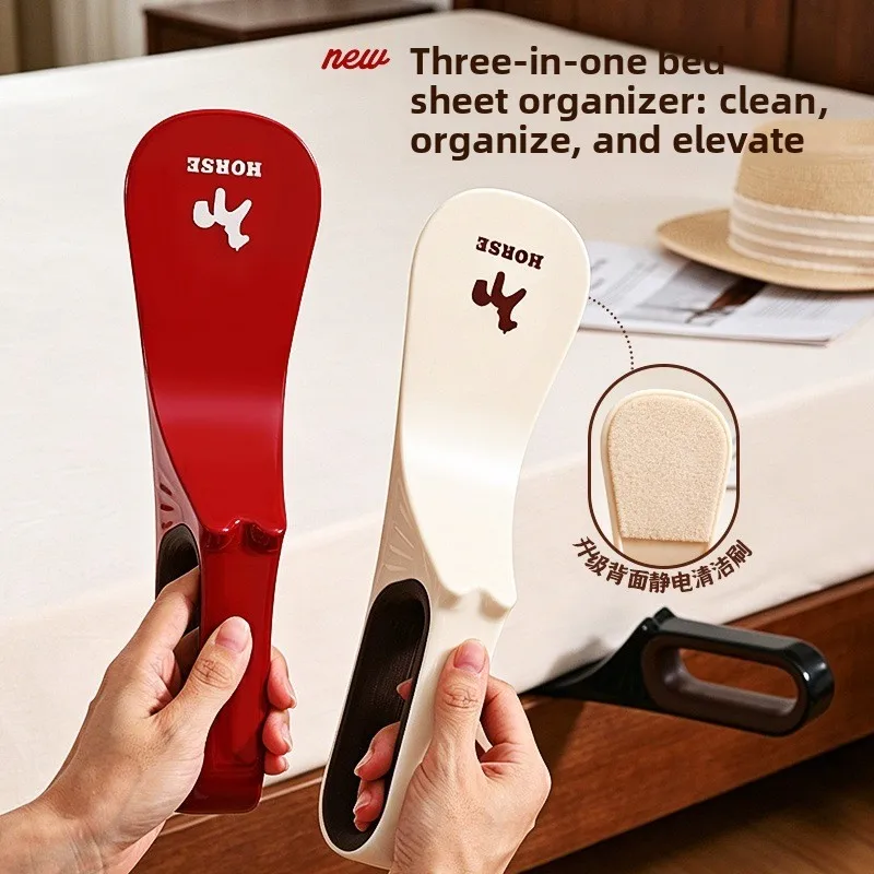 Triple-in-one bed lift for home cleaning and organization: easy to insert into bed seams, change sheets,tidy up with less effort