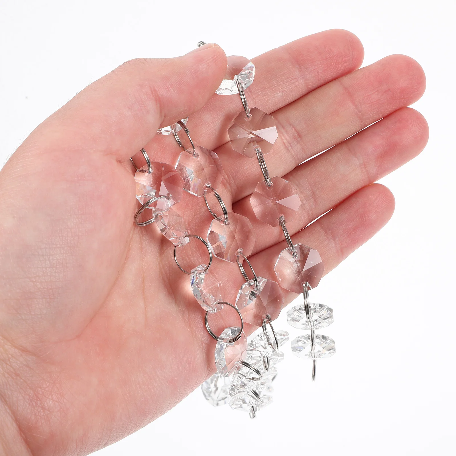 

Glass Octagon Beads Chain Decoration Beads Strand for Door Curtain Living Room Hanging Bead String Garland Bead Strand