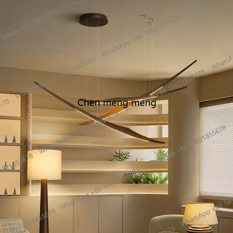 

Medieval solid wood chandelier living room dining room atmosphere new Chinese wabi sabi