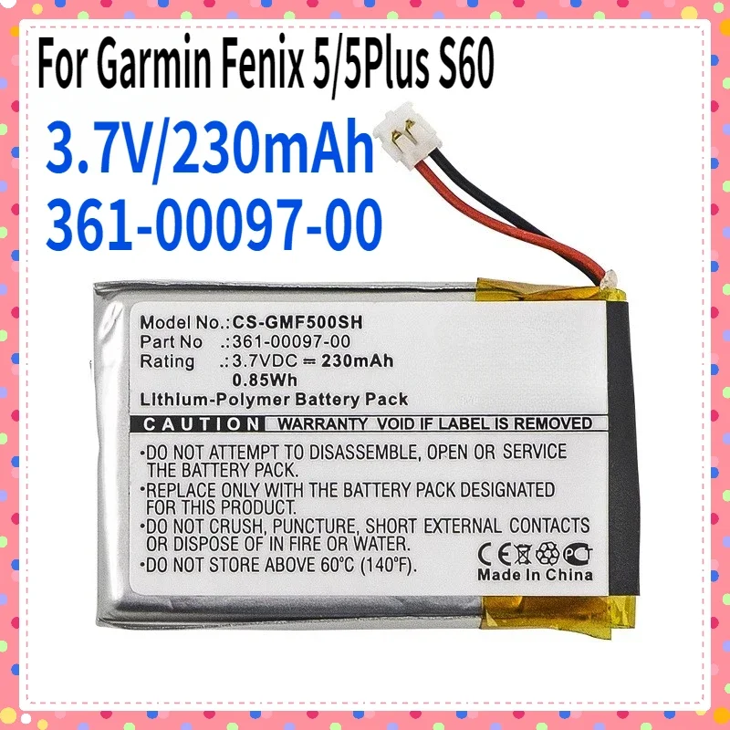 Smartwatch Battery 3.7V/230mAh 361-00097-00 for Garmin Fenix 5/5Plus S60 + tools