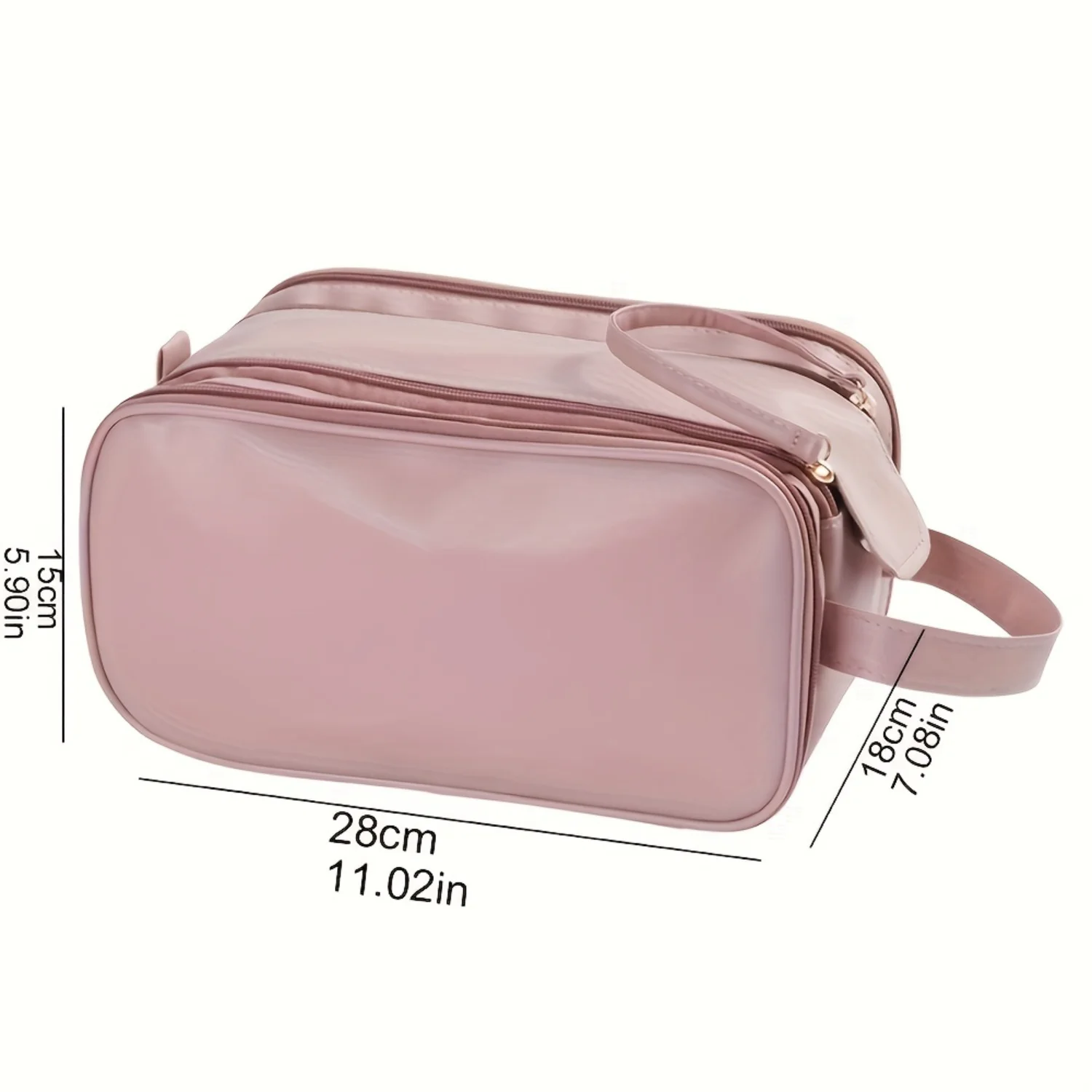 Waterproof PU Cosmetic Bag, Large Capacity Multi Functional Wash Bag, Women's Travel  Bag, Beauty Tool Makeup Case