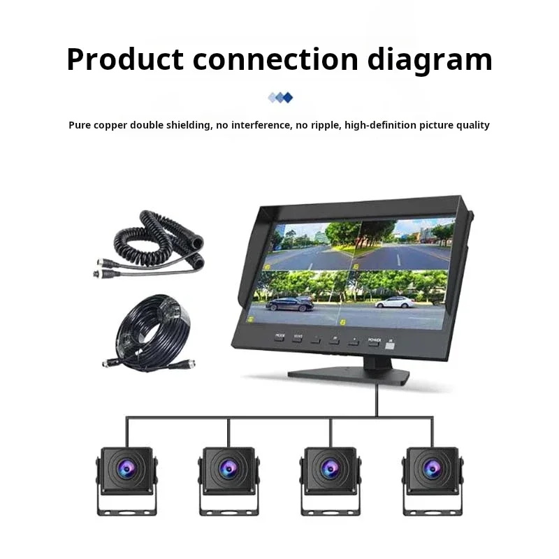 M12 4Pin Aviation Plug Spring Wire for Truck Camera Reverse Image Male Female Double Shielding M12 Aviation Extension Cable 6M