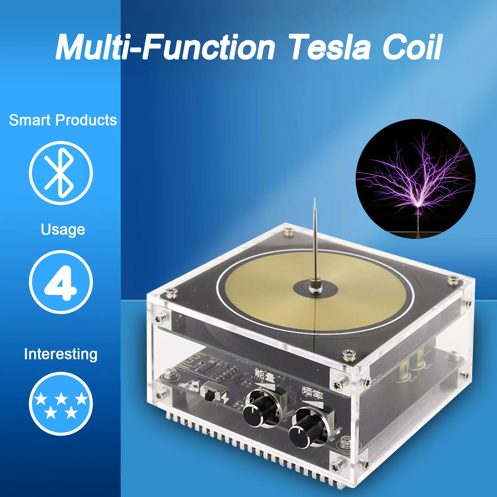 Multi-Function Tesla Music Tesla Coil Speaker, Wireless Transmission Lighting, Science and Education Experimental Products