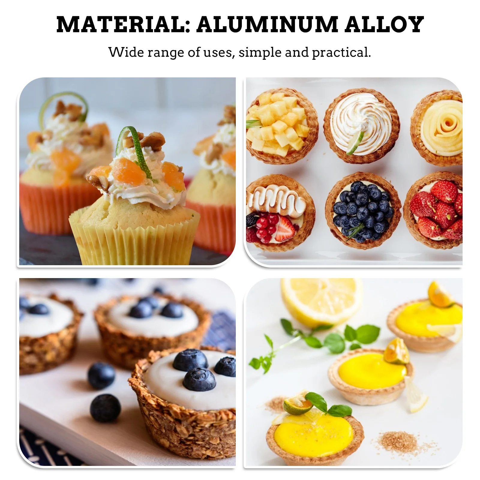 

4Pcs Jelly Pudding Molds Non-Stick Baking Mold Home Cake Making Tool Dessert Mold Silicone Bakeware for Muffin Tart Pudding