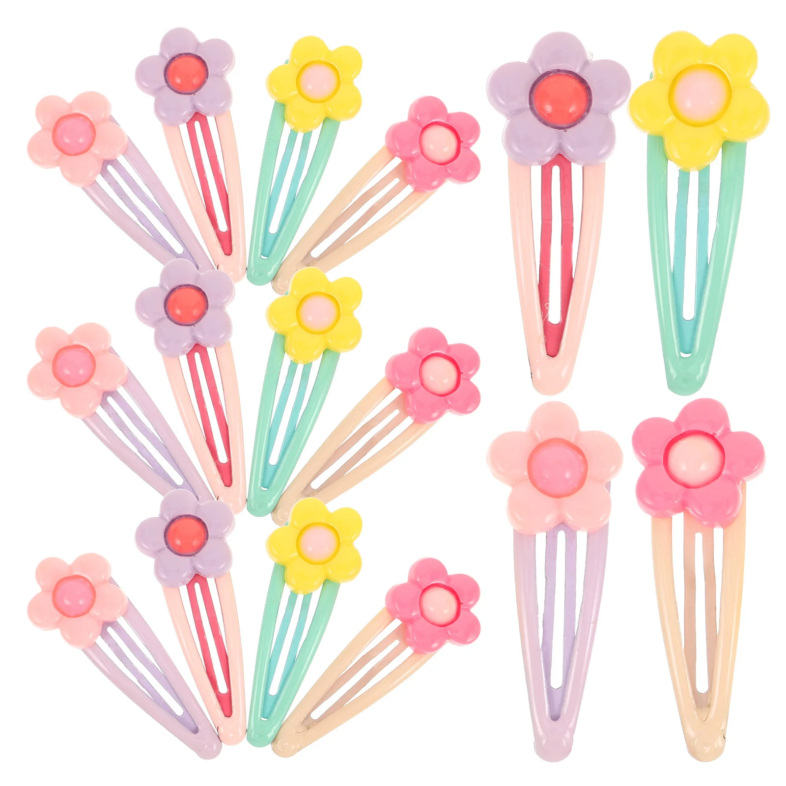 

16 шт., заколки для волос в стиле гиуны ярких цветов с цветами, милые глиняные заколки для девочек, детские заколки для волос в стиле каваи с цветочным принтом