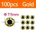100 Piezas de Oro de 7.5mm