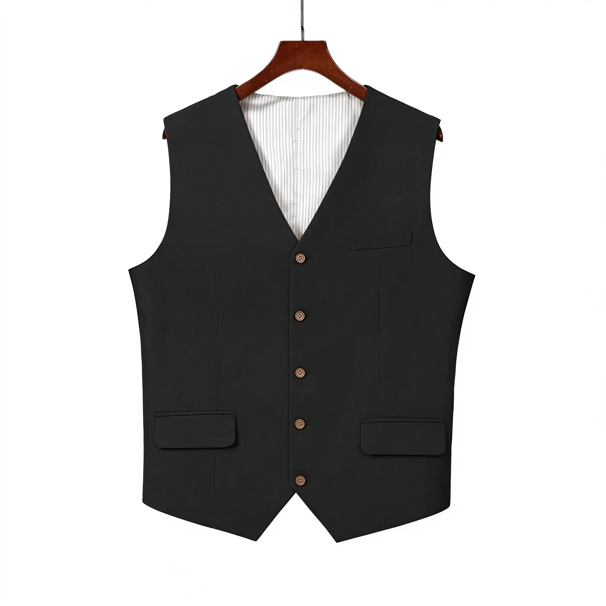Men's Linen V Neck Vest Waistcoat Wedding Groom Business Suit Vest For Men image 3