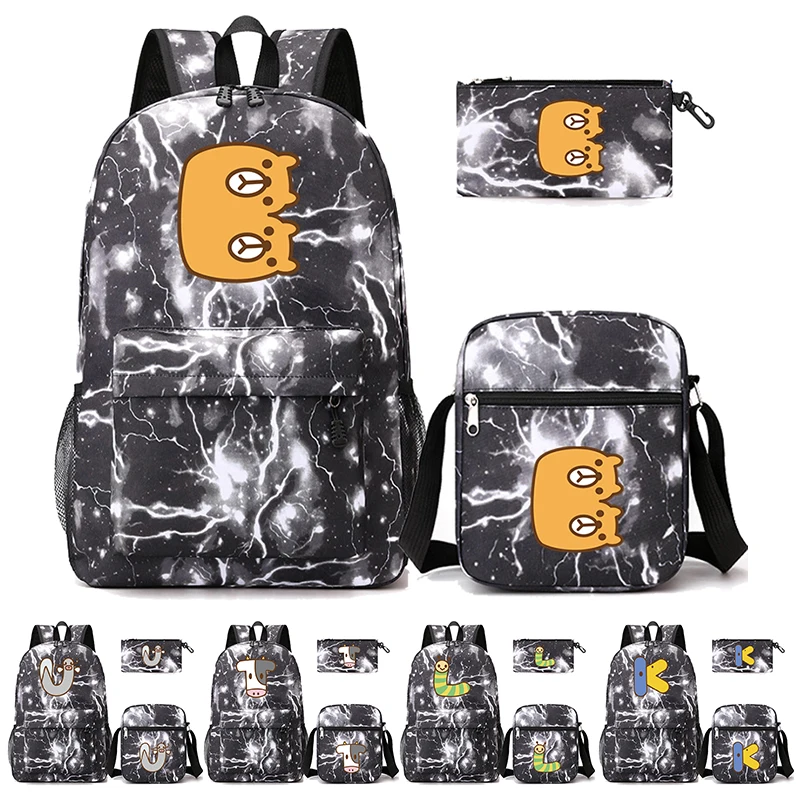 3Pcs/set Cute Animal 26 English Letters Bookbag Back To School Backpack Child Gift with Pencil Case Shoulder Bag Backpack