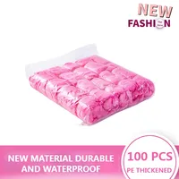 100pcs/sets Plastic Disposable Waterproof Shoe Covers Non-Slip Wear-Resistant Cleaning Overshoes Outdoor Rainy Day Carpet Clean