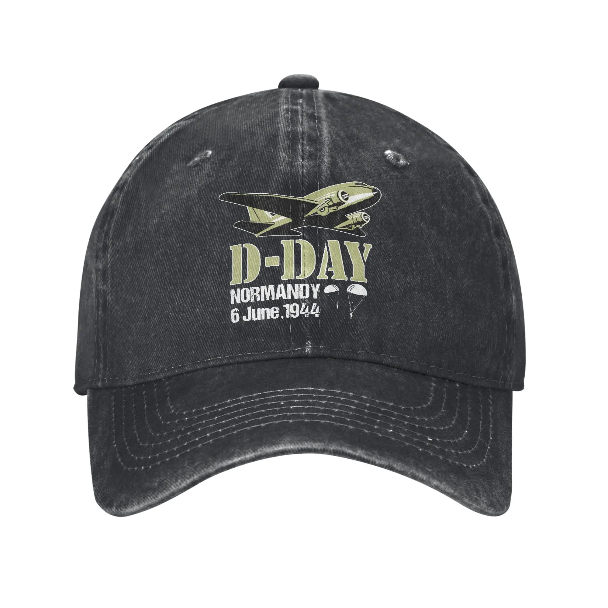 D-Day Normandy Invasion Airplane Baseball Caps Unisex Distressed Cotton Snapback Hat Parachute Outdoor All Seasons Travel Soft